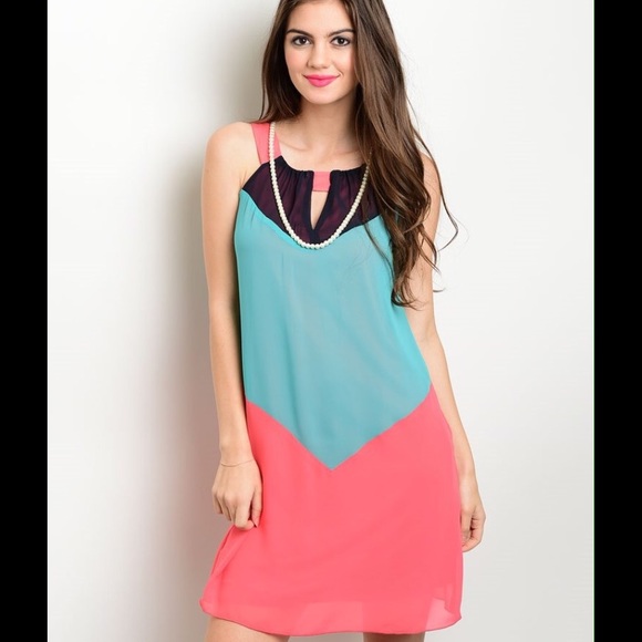 Colorblock Tank Dress - Picture 1 of 2