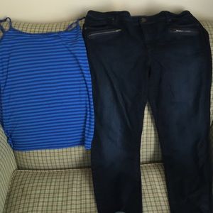 Ann Taylor LOFT MOTO Jean 32/14 tank L