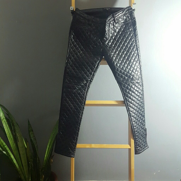 Faux leather pants