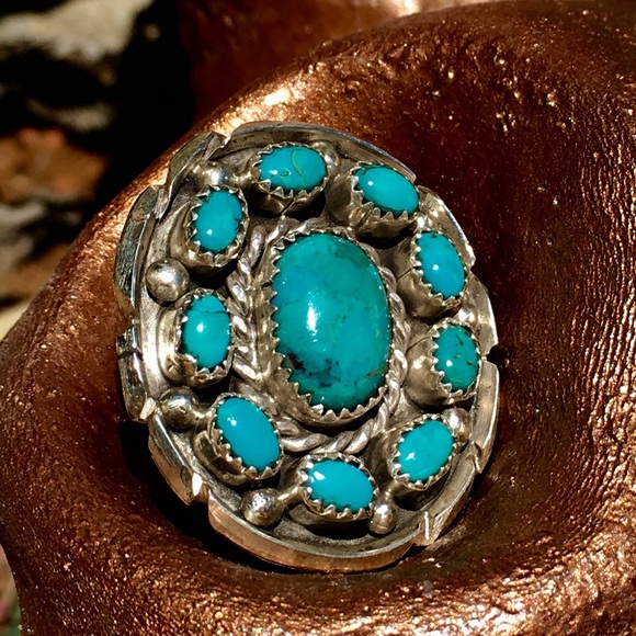 Turquoise Ring Navajo C J Turquoise Ring Navajo C J