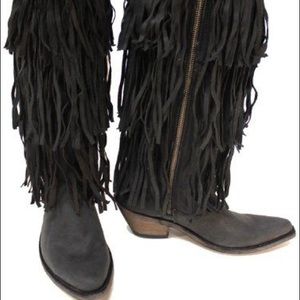 Liberty Black fringe boots