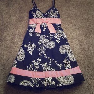 Paisley black pink and white dress.