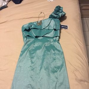 Gorgeous Aqua Blue Dress with Ruffle