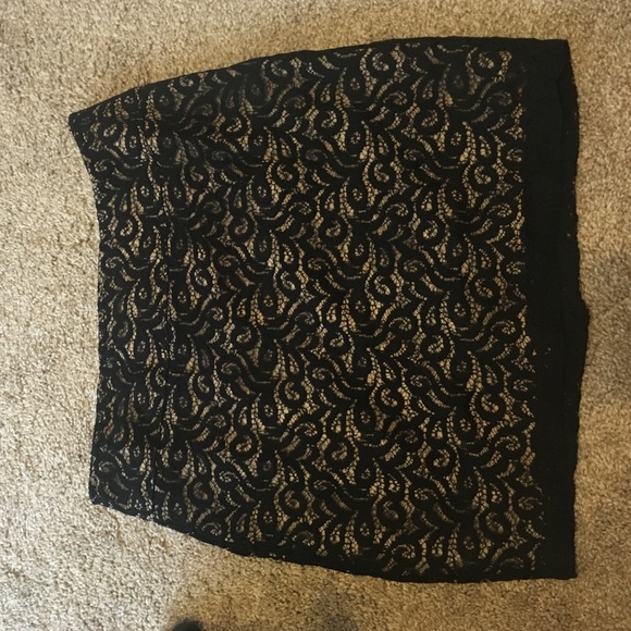 Black and beige lace skirt