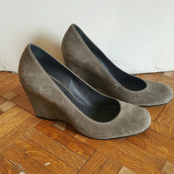 Suede Gray Kate Spade Wedge Heels 8