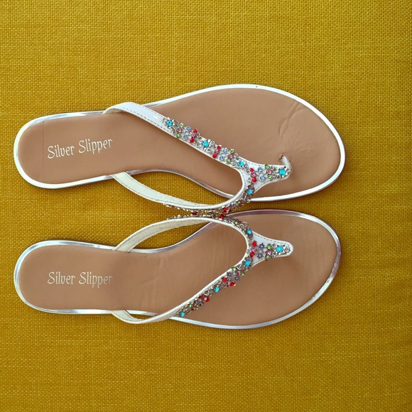 Multi colored stoned Women's Flipflops