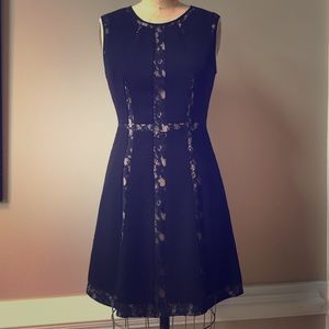 BCBGMaxAzria Black lace inset homecoming dress