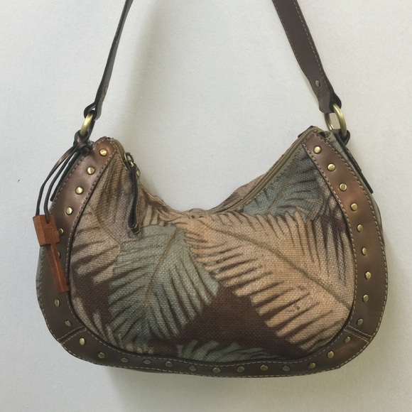 Fossil Palm Tapestry Shoulder Bag