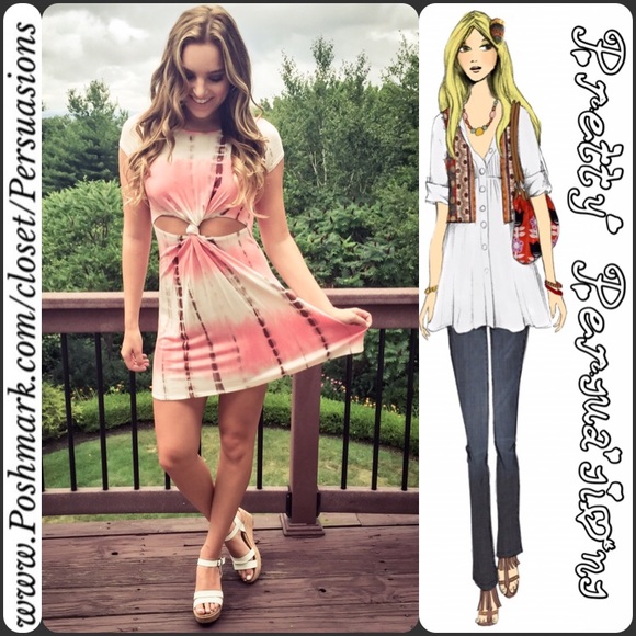 Pretty Persuasions Dresses & Skirts - SOLD OUT NWT CoraL Tie Dyed Cut Out Mini Dress