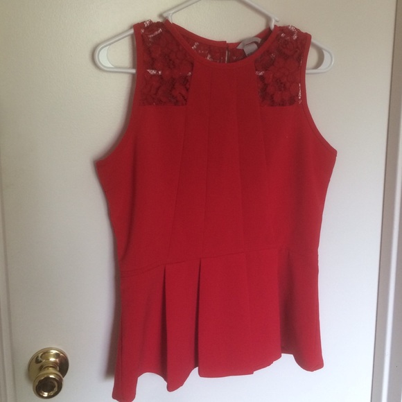 Red H&M peplum top