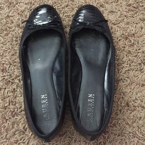 Black snake skin flats