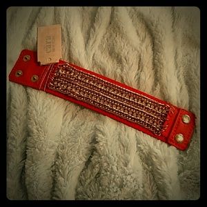 NWT orange leather cuff bracelet