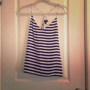 J crew silk racer back blouse