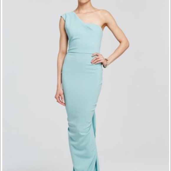 🌟 SALE 🌟prom dress tight long blue one shoulder