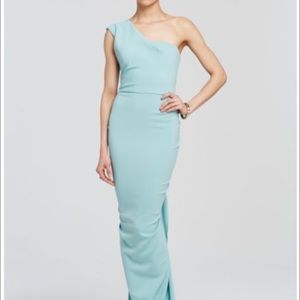 🌟 SALE 🌟prom dress tight long blue one shoulder