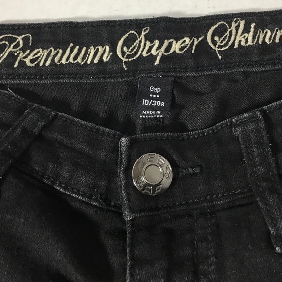 Gap Super Skinny Jeans Black sz 10/30R Stretch Den
