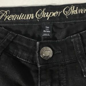 Gap Super Skinny Jeans Black sz 10/30R Stretch Den