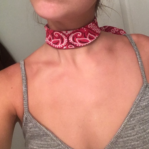 RESTOCKED• Red Bandana Festival Choker • - Picture 3 of 3
