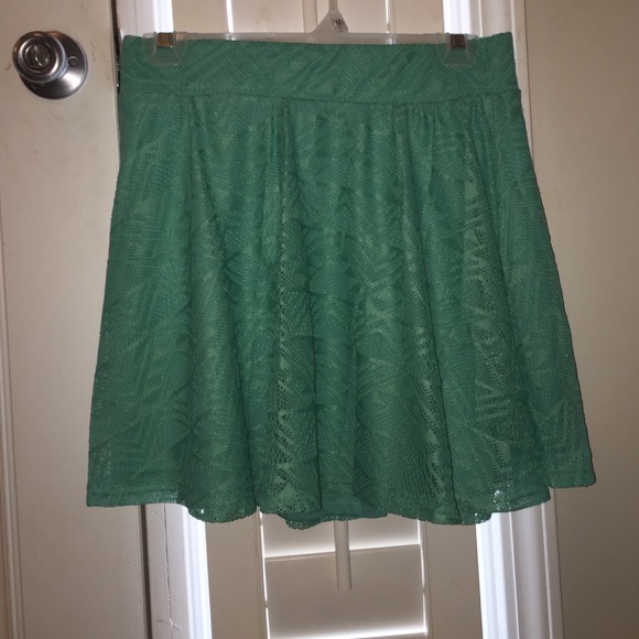 Lace Mint Green Skater Skirt
