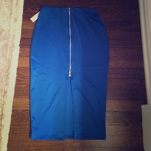Cobalt blue boutique midi skirt