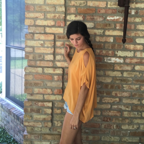 Joie orange open shoulder blouse