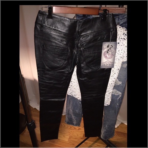 Genuine leather / custom skinny pants - Picture 2 of 4