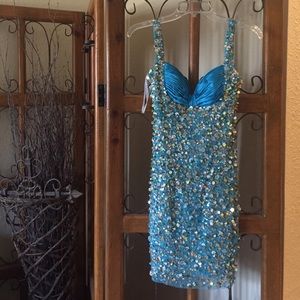 Blue cocktail Terani Dress
