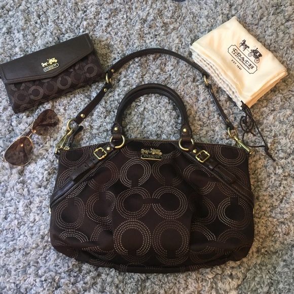 JUST LOWERED! Coach purse and checkbook wallet set