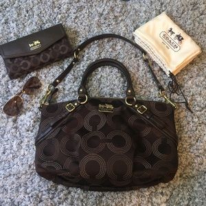 JUST LOWERED! Coach purse and checkbook wallet set