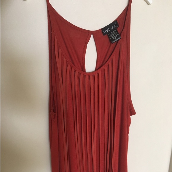 Tops - Fringe orange tank top