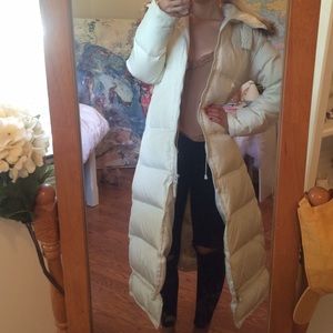 Longline Puffer White Coat