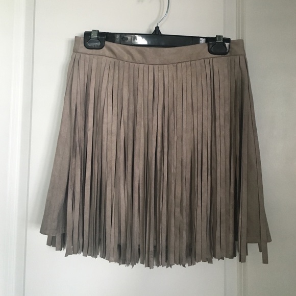 Faux Suede Fringe Skirt Size 4
