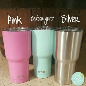 Icy hot powder coated tumblers