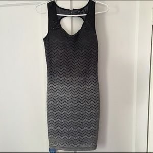 Grey two toned dress.