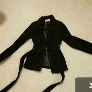 H&M short black coat size 2.