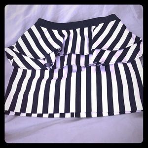 Black and white stripped skirt