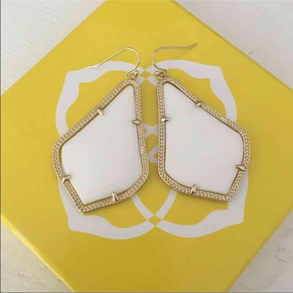 White Alexandra earrings