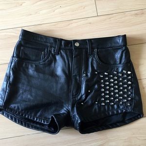 Levis 100%  Leather Studded Shorts