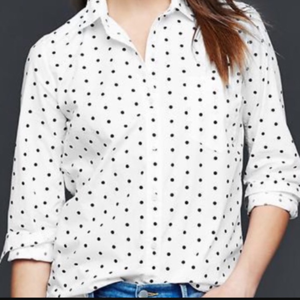 Merona polka dot button down