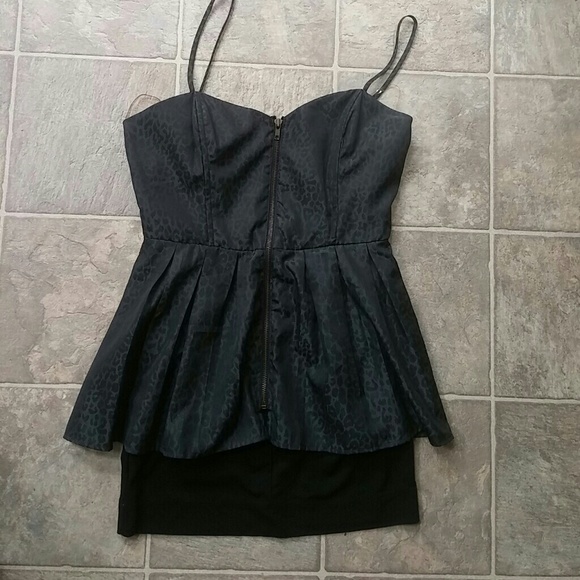 Short black cheetah dress