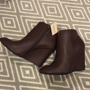 Forever 21 Brown Wedge Booties