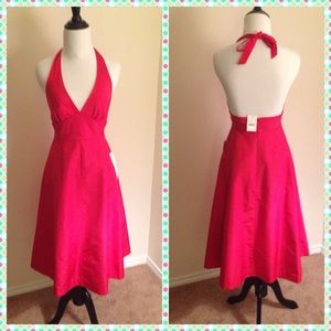 J. Crew Holly Silk Faille Dress in Geranium