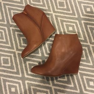 Forever 21 Light Brown Wedge Booties