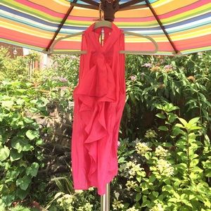 Shimmery hot pink halter top