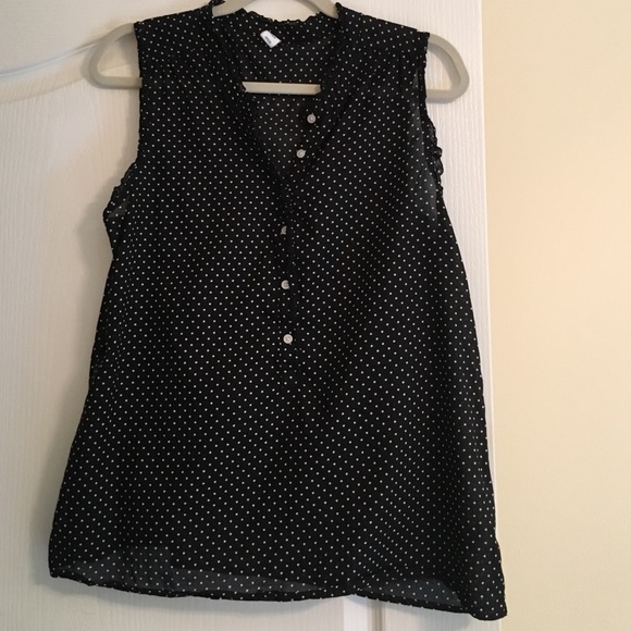 Old Navy black and white polka dot tank!