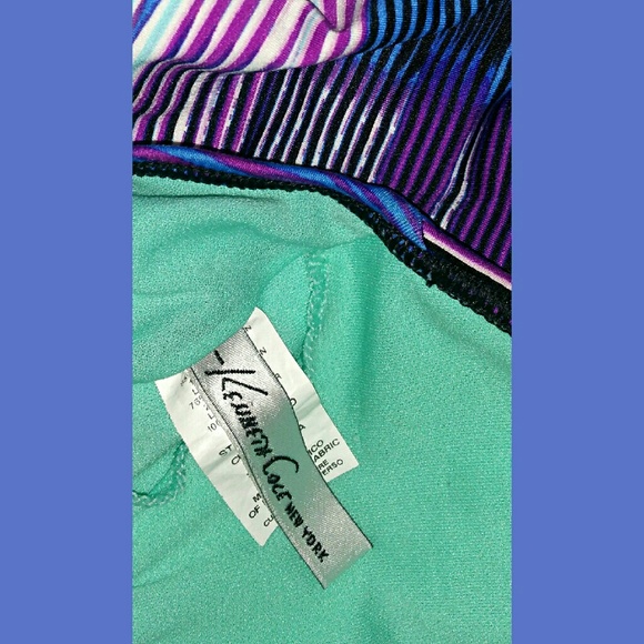 Flattering Diagonal Multi Stripe Halter 1 Piece L - Picture 4 of 4