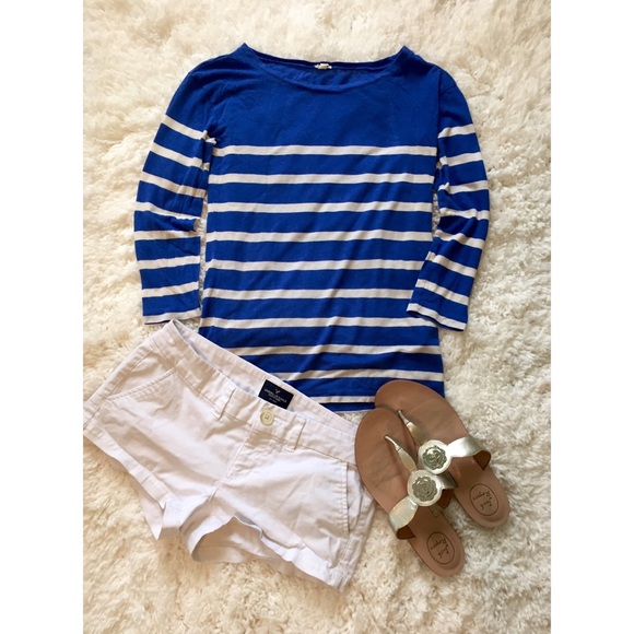 J. Crew Striped Quarter Sleeve Tees
