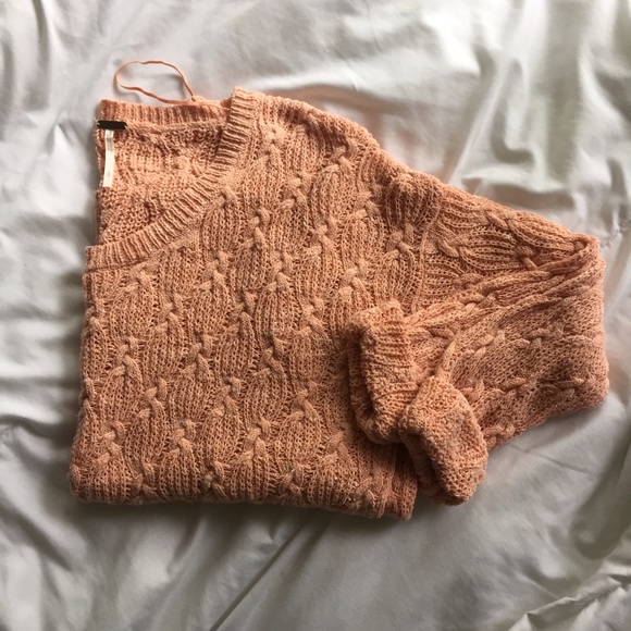 Free People Sweaters - Free People Peach Cable Knit Sweater