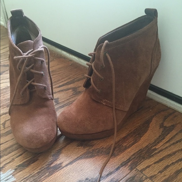 Brown wedge booties size 5.5