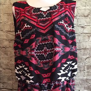 NWT Aztec Print Lined Chiffon Dress